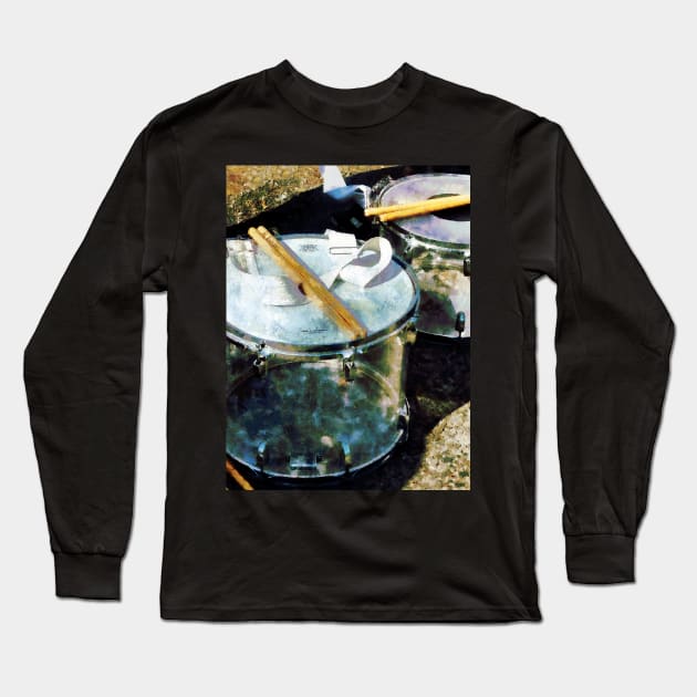 Two Snare Drums Long Sleeve T-Shirt by SusanSavad